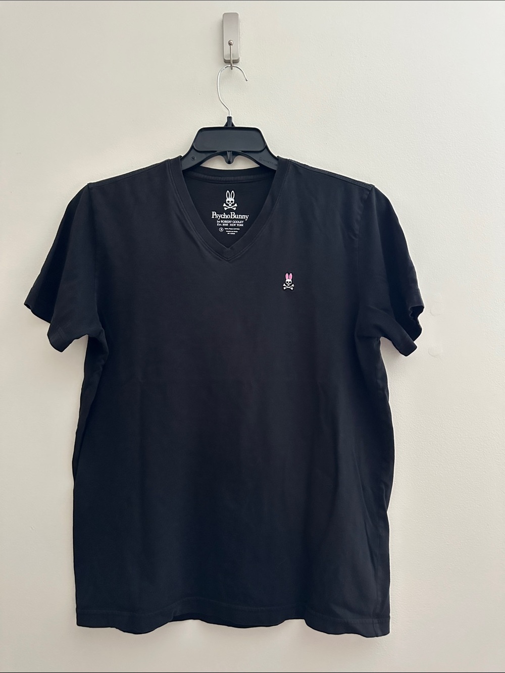 Psycho Bunny Men's Classic V-Neck T-Shirt Prima Cotton Size 5